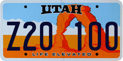 UT license plate Z201OO