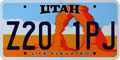 UT license plate Z201PJ