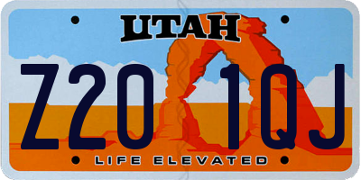 UT license plate Z201QJ