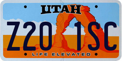 UT license plate Z201SC
