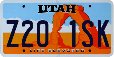 UT license plate Z201SK
