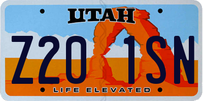 UT license plate Z201SN