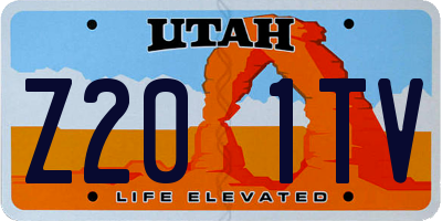 UT license plate Z201TV