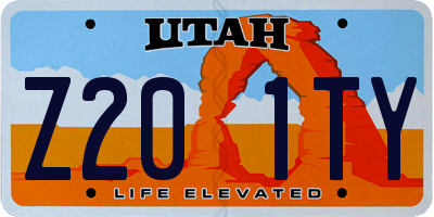 UT license plate Z201TY