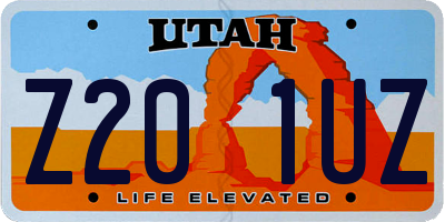 UT license plate Z201UZ