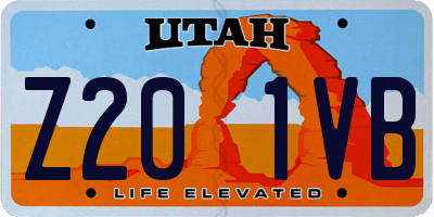 UT license plate Z201VB