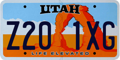 UT license plate Z201XG