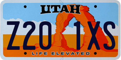 UT license plate Z201XS