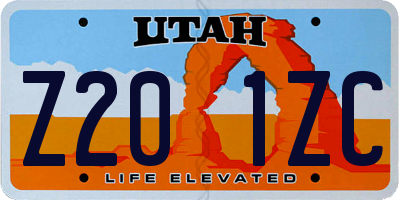 UT license plate Z201ZC