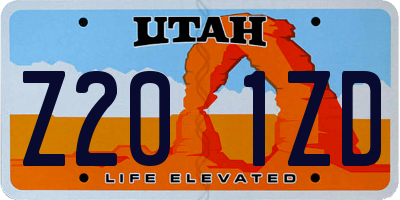 UT license plate Z201ZD