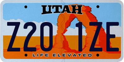 UT license plate Z201ZE