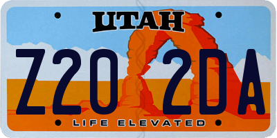 UT license plate Z202DA