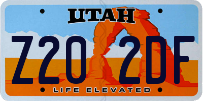 UT license plate Z202DF