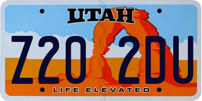 UT license plate Z202DU