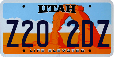 UT license plate Z202DZ
