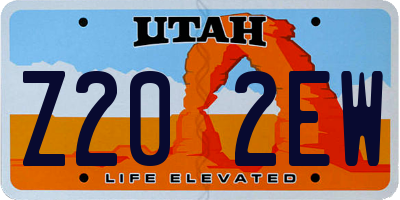 UT license plate Z202EW