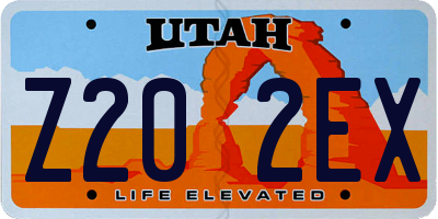 UT license plate Z202EX