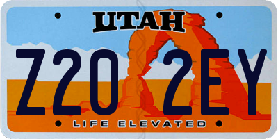 UT license plate Z202EY