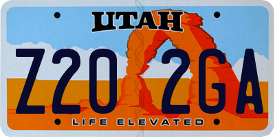 UT license plate Z202GA