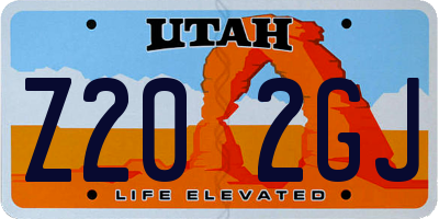 UT license plate Z202GJ