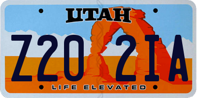 UT license plate Z202IA