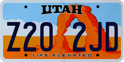 UT license plate Z202JD