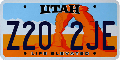 UT license plate Z202JE