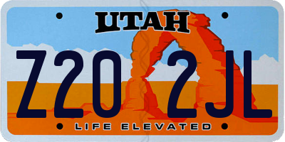 UT license plate Z202JL