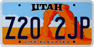 UT license plate Z202JP