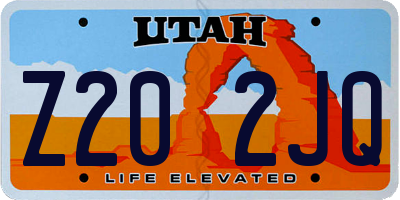 UT license plate Z202JQ