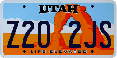 UT license plate Z202JS