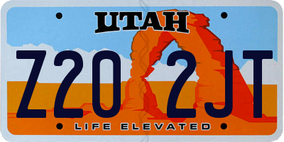 UT license plate Z202JT
