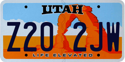 UT license plate Z202JW