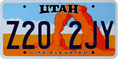 UT license plate Z202JY