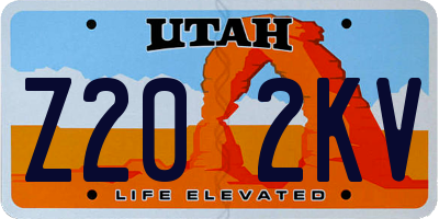 UT license plate Z202KV
