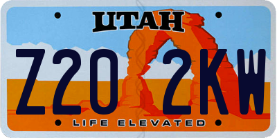 UT license plate Z202KW