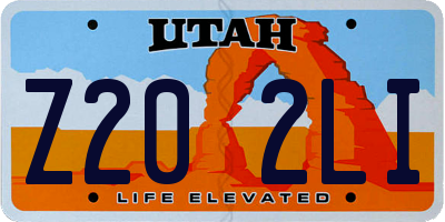 UT license plate Z202LI