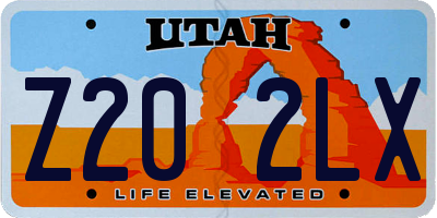 UT license plate Z202LX