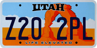 UT license plate Z202PL