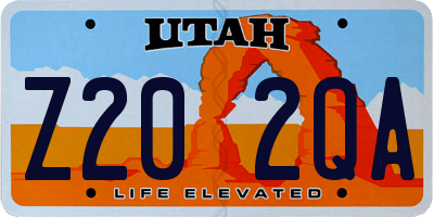 UT license plate Z202QA