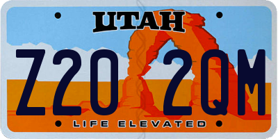 UT license plate Z202QM