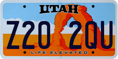 UT license plate Z202QU