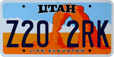 UT license plate Z202RK