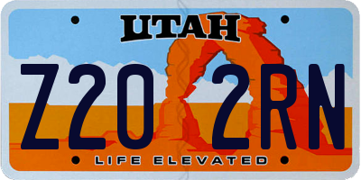 UT license plate Z202RN