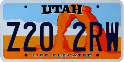 UT license plate Z202RW