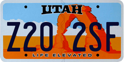 UT license plate Z202SF