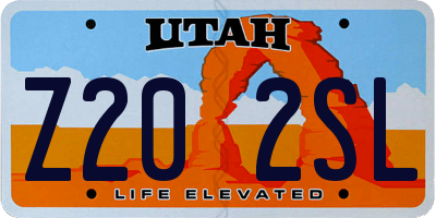 UT license plate Z202SL