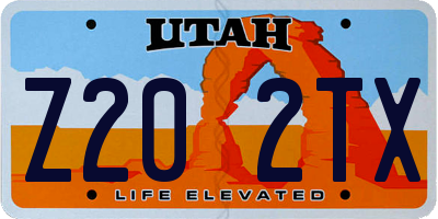 UT license plate Z202TX