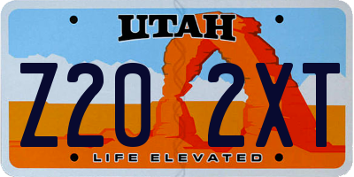 UT license plate Z202XT