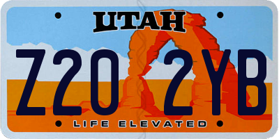 UT license plate Z202YB